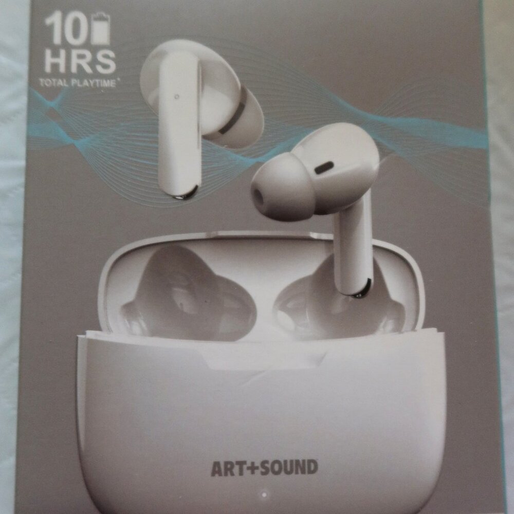 Art + Sound Wireless Pro Earbuds with Charging Case White New (Sealed) 10 Hours